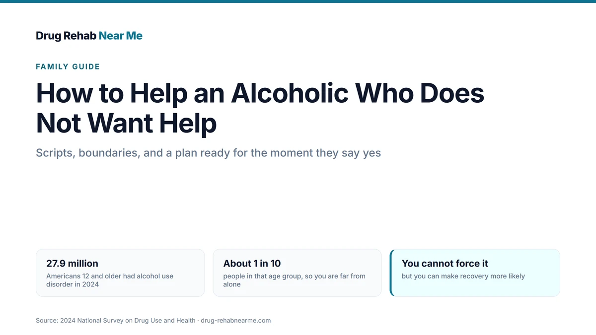 How to help an alcoholic who does not want help: family guide with scripts, boundaries, and 2024 NSDUH data