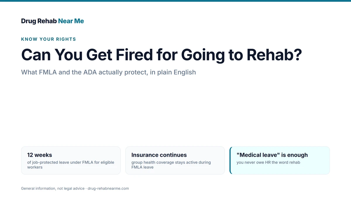 Can you get fired for going to rehab: FMLA and ADA job protections explained in plain English